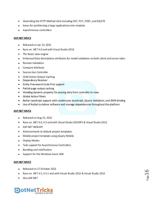 Mvc Interview Questions And Answers For Experienced Pdf
